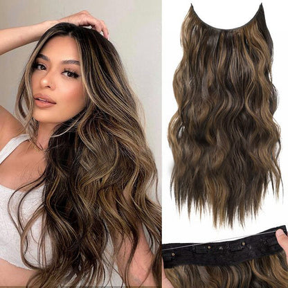 💖Hot Sales dieser Woche - 50% OFF🤩Damen Perücke mit Farbverlauf, langes gewelltes Haar, einteilig mit verstellbarer Passform