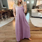 Ä&lt;&lt;&lt;t32&gt;18&gt;1&gt;melloser  Jumpsuit für  Damen  mit weitem  Bein  und  Taschen