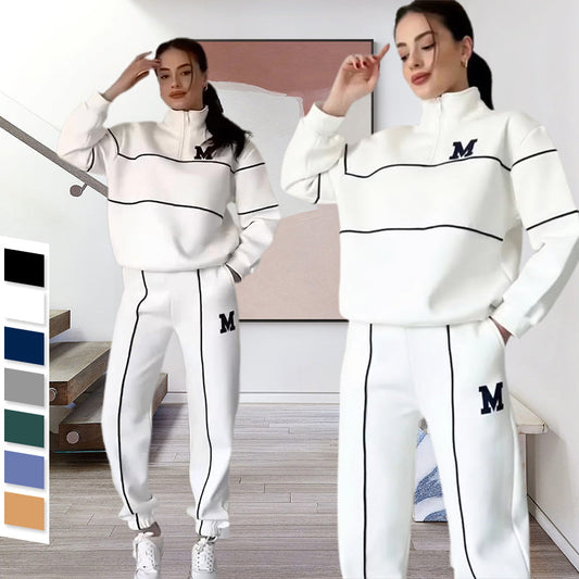 Lässiges Sweatshirt 2-teiliges Set mit Linie