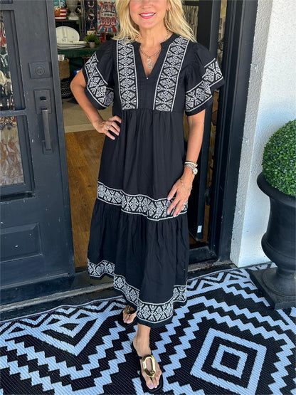 68%&lt;&lt;&lt;&lt;&lt;t47&gt;35&gt;8&gt;7&gt;3&gt;abatte✨  Damen-Boho-Maxikleid  mit V-Ausschnitt✨