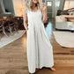 Ä&lt;&lt;&lt;t32&gt;18&gt;1&gt;melloser  Jumpsuit für  Damen  mit weitem  Bein  und  Taschen