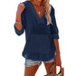 Damen Oversize-Hoodie mit V-Ausschnitt und Kängurutasche für Strand & Alltag
