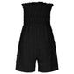 Trägerloser Jumpsuit für Damen mit Rüschenbesatz, Raffung, Bindeband vorne und weitem Bein