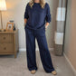 ⌛ Nur noch 3 Tage – 50 % auf alles! ⏰Damen-Glitzer-Zweiteiler: Pullover & Hose
