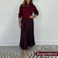 🍂59 % Rabatt-Aktion🍂Stilvolles und elegantes Kleid mit Rundhalsausschnitt und Falten für Damen