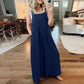 Ä&lt;&lt;&lt;t32&gt;18&gt;1&gt;melloser  Jumpsuit für  Damen  mit weitem  Bein  und  Taschen
