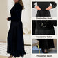 🍂59 % Rabatt-Aktion🍂Stilvolles und elegantes Kleid mit Rundhalsausschnitt und Falten für Damen