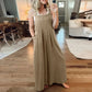 Ä&lt;&lt;&lt;t32&gt;18&gt;1&gt;melloser  Jumpsuit für  Damen  mit weitem  Bein  und  Taschen