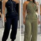 Ä&lt;&lt;&lt;t42&gt;33&gt;1&gt;melloses  Crop-Top  und  High-Waist-Hose-Outfit für  Damen
