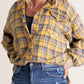 Vintage Used-Look Rot-Karo Oversize Hemd