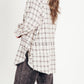 Vintage Used-Look Rot-Karo Oversize Hemd