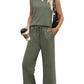 2025 Neue Frauen Casual Cap Sleeve Top Wide Leg Crop Pants Zweiteilige Sets