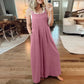 Ä&lt;&lt;&lt;t32&gt;18&gt;1&gt;melloser  Jumpsuit für  Damen  mit weitem  Bein  und  Taschen