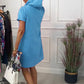 💞Hot Sale 50% OFF🌟Women's Loose Casual Solid Drawstring Hooded Dress