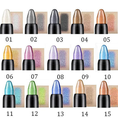 💥Heißer Verkauf - 49% RABATT💥15 Farben Highlighter Lidschatten Stift wasserfest Glitzer Augen Make-up Eyeliner Stift