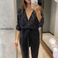 🌟💄Glitzernde Damen Jumpsuits mit V-Ausschnitt und Gürtel