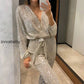 🌟💄Glitzernde Damen Jumpsuits mit V-Ausschnitt und Gürtel