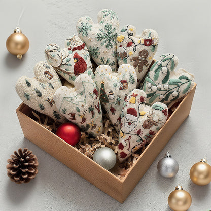 🎅Bestes Weihnachtsgeschenk💖DIY-Handstickerei-Weihnachtsdekoration in Herzform / Stickset