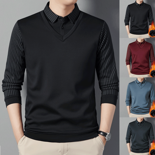 ❄️🧥[Geschenk für Männer] Warmes Herrenhemd mit zweiteiligem Anzug im Imitations-Stil