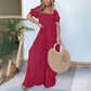 Damen Jumpsuit mit quadratischem Ausschnitt und gesmoktem Oberteil Knopf