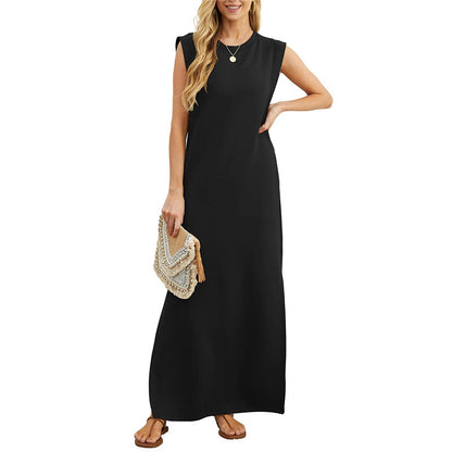 ⏳Begrenzte Zeit Rabatt💥Damen Lockeres, Geteiltes, Faltenfreies Langarmkleid