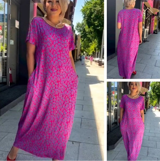 👗2025 Fashionable Plus-size Print Dress