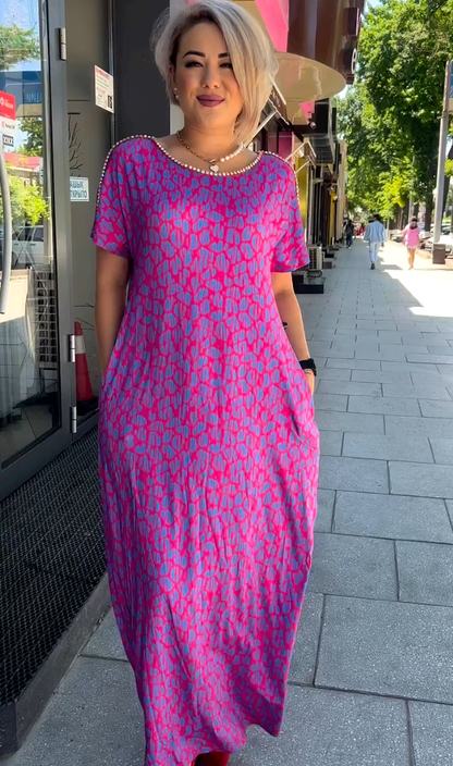 👗2025 Fashionable Plus-size Print Dress