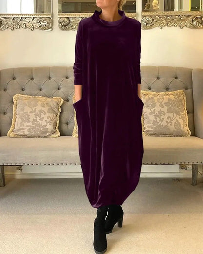 💕2025 Neues Design👗✨Neues schlankes langes Kleid mit Rundhalsausschnitt