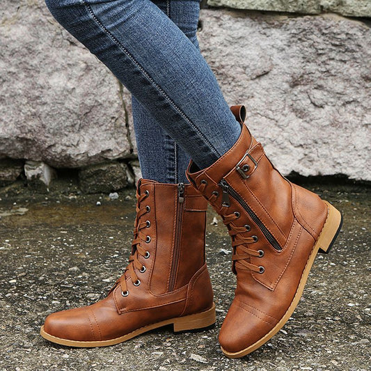 49% Rabatt🔥 Unisex-Martinsboots mit Rundkappe und Reißverschluss – bequem & stylish