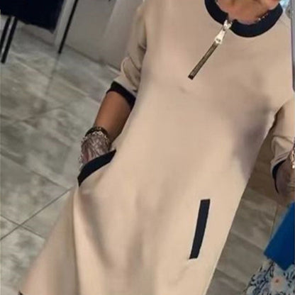 50%&lt;&lt;&lt;&lt;&lt;t48&gt;36&gt;8&gt;7&gt;3&gt;abatt🔥Trendy, lässiges  Kleid  mit V-Ausschnitt und 3/4-Ärmeln  für  Damen