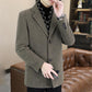 Stylische Tweed-Winterjacke mit gekerbtem Revers und weißem Entendaunen-Futter für Herren