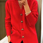 🍂 Early-bird price 50% Rabatt 🍁Damen-Cardigan aus einfarbiger Wolle mit Knöpfen