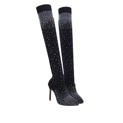 ✨Glitzernde Faux-Diamanten-Kniestiefel für Frauen✨