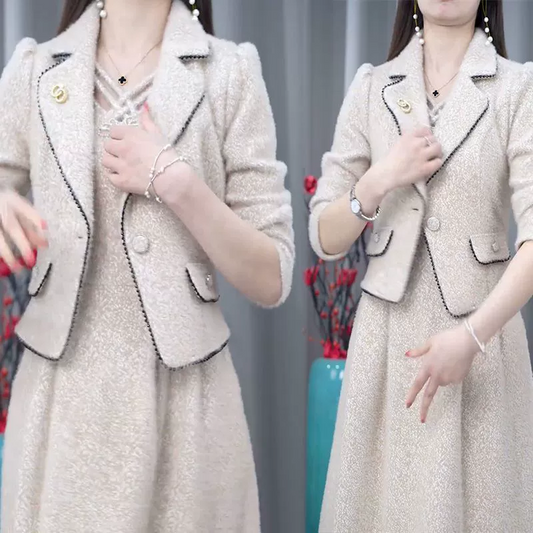 2025 Neues Design✨👗Modisches 2-teiliges Set aus Blazer und ärmellosem Kleid für Damen