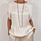 Damen Satin 2-teiliges Set: Kurzarm-Top und Hose