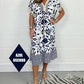 💞Was soll ich morgen anziehen?🌞Bedrucktes Freizeitkleid mit V-Ausschnitt und Fransen an den kurzen Ärmeln