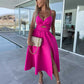 🌴☀️Damen Spaghettiträger Kleid mit hohem Schlitz 👗💖