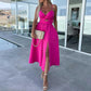 🌴☀️Damen Spaghettiträger Kleid mit hohem Schlitz 👗💖