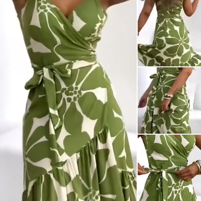 💖Letzter Tag 50% OFF💖Damen Casual Resort Print Geraffte Tunika Kleid