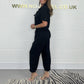Kurzärmeliger Utility-Jumpsuit für Frauen