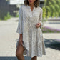Casual Loose Printed V-Neck Flowy Dress
