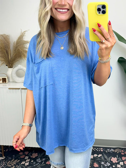 🎁Heißer Verkauf 57% OFF⏳Damen Raw Edge Boxy Tee