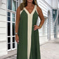 Ä&lt;&lt;&lt;t35&gt;23&gt;1&gt;melloses  Maxikleid  mit V-Ausschnitt und  Farbblock  für  Damen