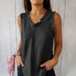 Ä&lt;t1&gt;melloses  T-Shirt aus  Leinen  und  Baumwolle  für  Damen