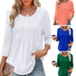 🌸Sommer Special💐Dünne Bluse mit Rundhalsausschnitt und lockerer Passform