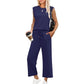 🌺2025 Neu eingetroffen - 50% OFF🌺Damen Casual Cap Ärmel Top Weite Hosen Set