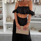 🔥2025 Hot Sale🔥Sexy, einfarbiges Oberteil und Hose mit weitem Bein für Damen, zweiteiliges Set