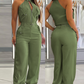 Ä&lt;&lt;&lt;t42&gt;33&gt;1&gt;melloses  Crop-Top  und  High-Waist-Hose-Outfit für  Damen