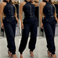 Ä&lt;&lt;&lt;t42&gt;33&gt;1&gt;melloses  Crop-Top  und  High-Waist-Hose-Outfit für  Damen