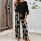 Set aus Oberteil mit ¾-Ärmeln und gemusterter Hose